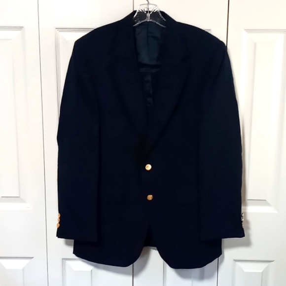 Vintage Navy Blue Single Breasted Sports Coat by Stafford - Picture 7 of 8